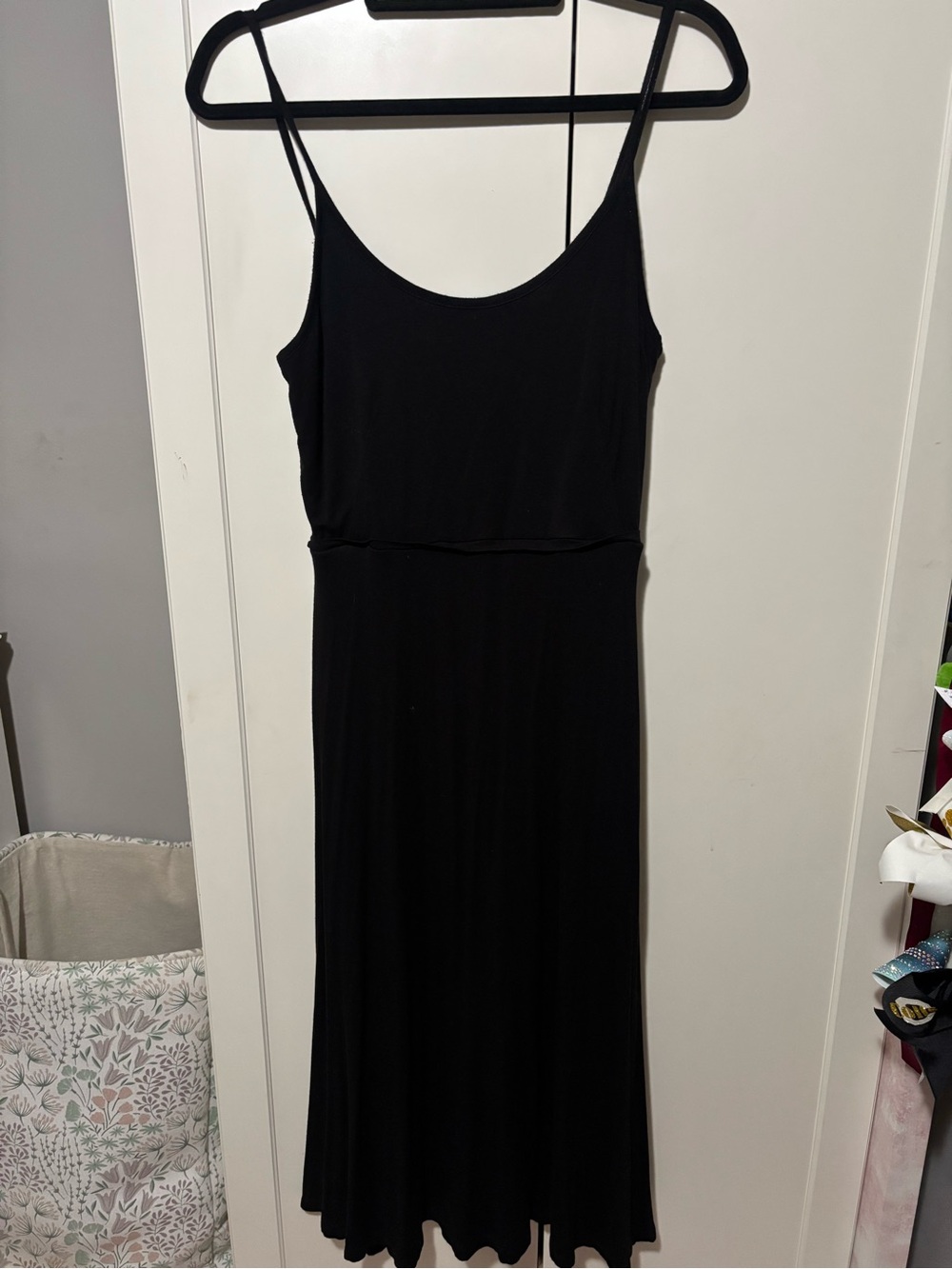 LOFT petites Black Spaghetti-Strap Maxi Dress